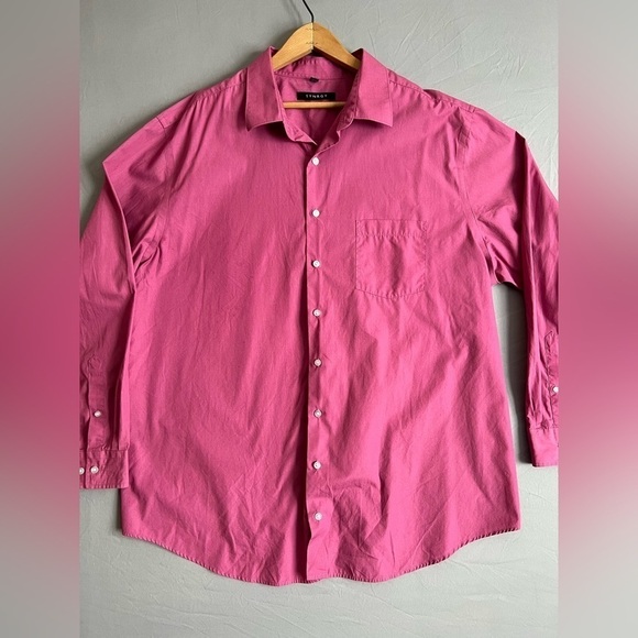 Synrgy Mens Shirt 18.5 Mauve Magenta Button - Picture 1 of 5